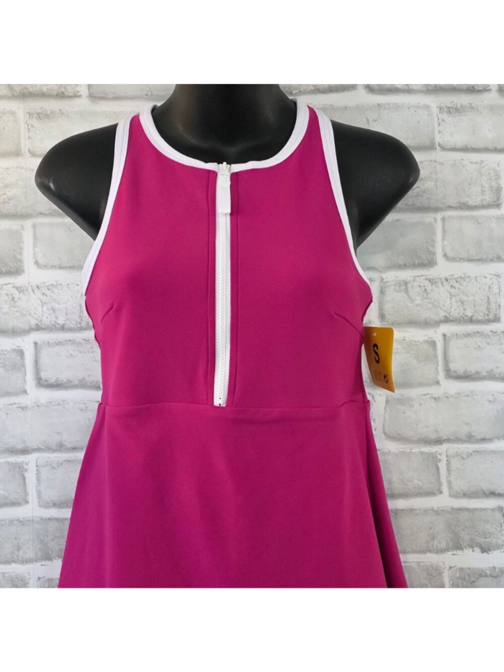 NWT SAGE Collective Pink Athletic Dress Romper Skort S Gorpcore Tennis Sporty - Picture 2 of 8